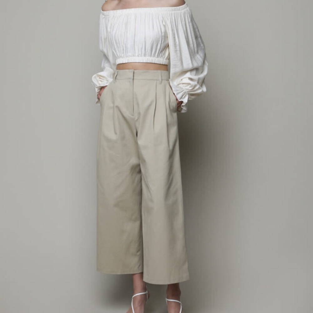 Oak + Fort High Waisted Trendy Tan Pants Size 10